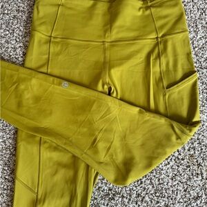 Lululemon Fast and Free Tight II 25” in Golden Lime